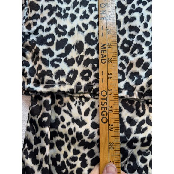 By Pink Womens Sleepwear Leopard Print Pajama Set Extra Large Black Tan - Picture 5 of 16